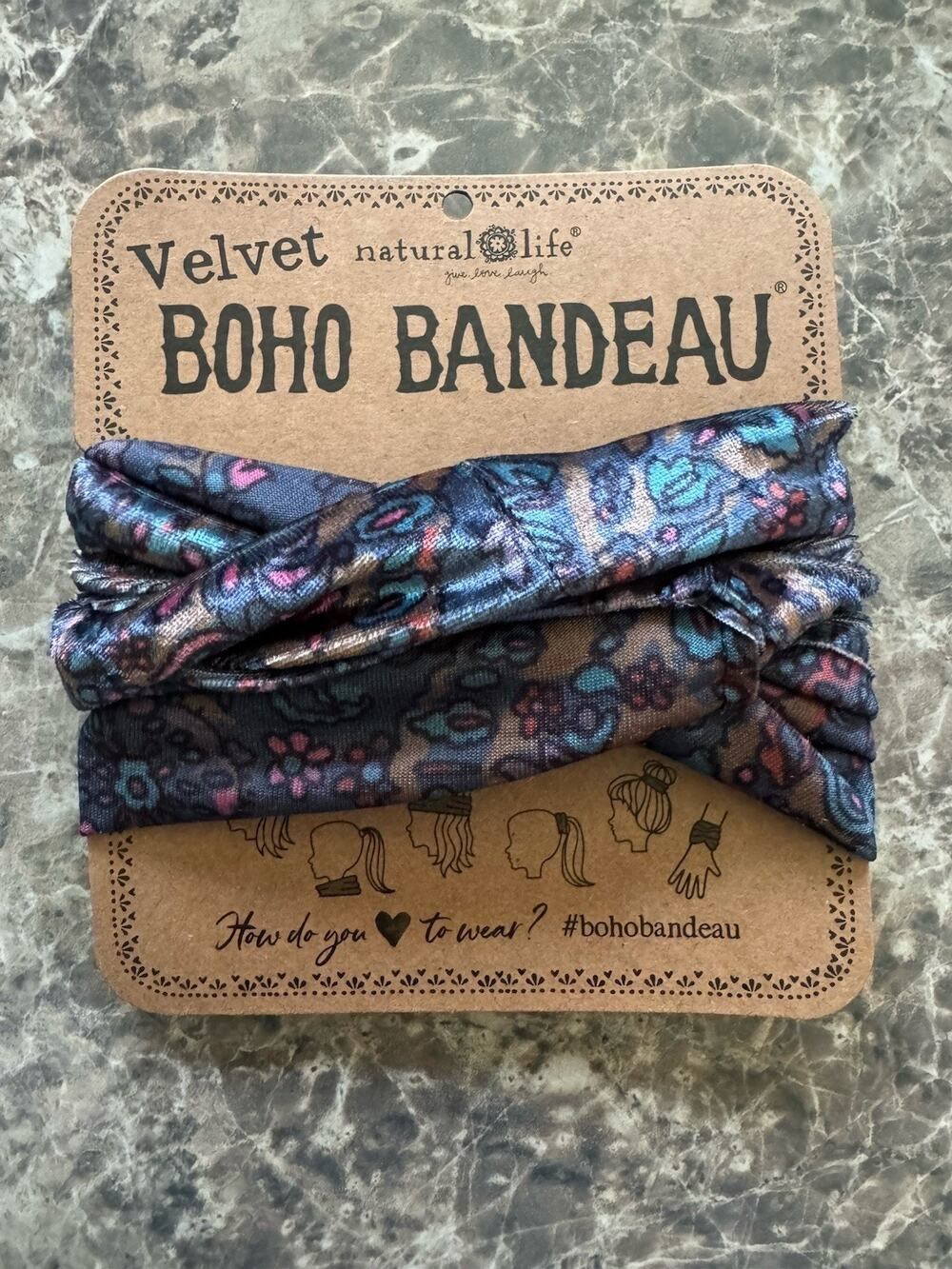 NWT Natural Life Velvet Boho Bandeau Top Headband Accessory